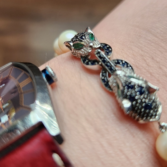 Ross Simons Pearl and Panther Bracelet - Picture 2 of 5